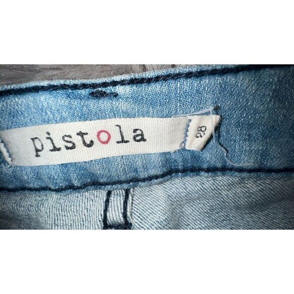 Revolve Pistola Women’s Ultra flare Leg  Distressed Pants- Fray /RawHem, Size 28 - Picture 12 of 14